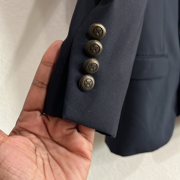 Jos A Bank Signature Solid Navy Blue Wool Bronze Buttons Blazer Mens 40R - Picture 3 of 15